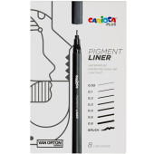 PENNA AD INCHIOSTRO PIGMENTATO PIGMENT LINER NERO SET 8 PUNTE CARIOCA PLUS