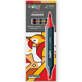 PENNARELLO DOPPIA PUNTA SKETCH MARKER SET 4 RED TONES CARIOCA PLUS