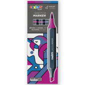 PENNARELLO DOPPIA PUNTA SKETCH MARKER SET 4 VIOLET TONES CARIOCA PLUS