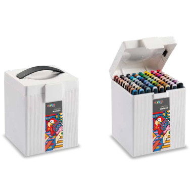 PENNARELLO DOPPIA PUNTA SKETCH MARKER SCATOLA RIGIDA 80 COLORI CARIOCA PLUS