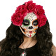 MASCHERA DIA DE LOS MUERTOS DECORATA CON ROSE ROSSE SET DA 12 WIDMANN