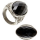 ANELLO GOTICO CON GEMMA NERA WIDMANN