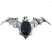 ANELLO PIPISTRELLO GOTICO CON GEMMA NERA WIDMANN