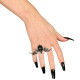 ANELLO PIPISTRELLO GOTICO CON GEMMA NERA WIDMANN