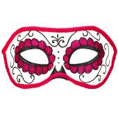 MASCHERA DIA DE LOS MUERTOS UNISE, DECORATA NERO E ROSA WIDMANN