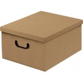 SCATOLA CON COPERCHIO E MANIGLIE ONDA AVANA