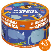 PUZZLE GIGANTE CON LIBRO GLI ANIMALI DELL'AFRICA SASSI