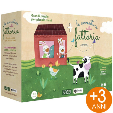 PUZZLE 52X23,6 CON LIBRO LE AVVENTURE NELLA FATTORIA SASSI
