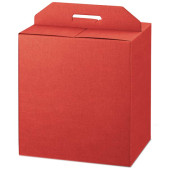 SCATOLA REGALO PORTA PANETTONE + BOTTIGLIA CM. 43X24X34,5 PELLE ROSSO