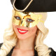 MASCHERA DOMINO ORO METALLIZZATO WIDMANN