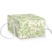 SCATOLA REGALO SEGRETO CON CORDINI CM. 33,5X23,5X14 TOILE DE JOUY VERDINO