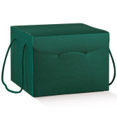 SCATOLA REGALO SEGRETO CON CORDINI CM. 24,5X24,5X18 SPOT VERDE