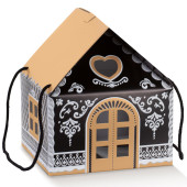 SCATOLA REGALO CASETTA CON CORDINI CM.24,5X24,5X15 BLACK LITTLE HOUSE