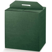 SCATOLA REGALO PORTA PANETTONE + BOTTIGLIA CM. 28X20X35 SETA VERDE