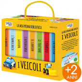 SET 8 MINI LIBRI CARTONATI ILLUSTRATILA MIA PRIMA BIBLIOTECA. I VEICOLI SASSI