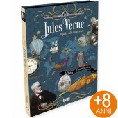 LIBRO ILLUSTRATO SCIENZIATI E INVENTORI + MODELLINO JULES VERNE SASSI