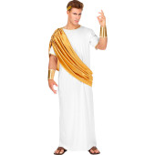 COSTUME GIULIO CESARE CON TOGA, POLSINI, CORONA D'ALLORO WIDMANN