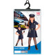 COSTUME POLIZIOTTA CON CINTURA, CAPPELLO, MANETTE, RADIO WIDMANN