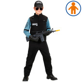 COSTUME BAMBINO S.W.A.T.CON GIUBBOTTO, PANTALONI, BERRETTO (128 CM / 5-7 ANNI) WIDMANN