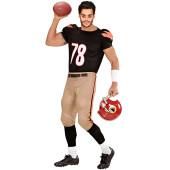 COSTUME AMERICAN FOOTBALL PLAYER CON T-SHIRT IMBOTTITA ELASTICIZZATA, PANTALONI IMBOTTITI WIDMANN