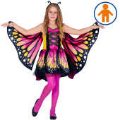 VESTITO BAMBINA FARFALLA CON TUTU, ALI, ANTENNE (116 CM / 4-5 ANNI) WIDMANN