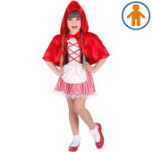 COSTUME BAMBINA MANTELLINO ROSSO CON MANTELLINA CON CAPPUCCIO (104 CM / 2-3 ANNI) WIDMANN
