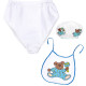 SET TRAVESTIMENTO BABY ROSA CON CUFFIA, BAVAGLINO, PANNOLINO GIGANTE WIDMANN