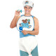 SET TRAVESTIMENTO BABY ROSA CON CUFFIA, BAVAGLINO, PANNOLINO GIGANTE WIDMANN