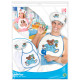 SET TRAVESTIMENTO BABY ROSA CON CUFFIA, BAVAGLINO, PANNOLINO GIGANTE WIDMANN