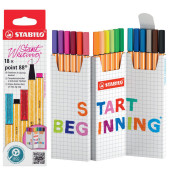 FINELINER POINT 88 ASTUCCIO CARTONE ZIG ZAG 18 COLORI STABILO
