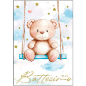 BIGLIETTO AUGURALE BATTESIMO 11,8X16,8 CON RILIEVO MARPIMAR