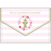 BIGLIETTO AUGURALE COMUNIONE 11,8X16,8 PORTASOLDI MARPIMAR