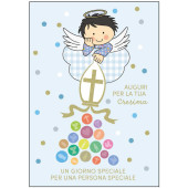 BIGLIETTO AUGURALE CRESIMA 11,8X16,8 FOIL ORO MARPIMAR