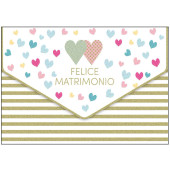 BIGLIETTO AUGURALE MATRIMONIO 11,8X16,8 PORTASOLDI CON FOIL ORO MARPIMAR