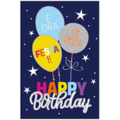 BIGLIETTO AUGURALE COMPLEANNO 11,8X16,8 OLOGRAFICO MARPIMAR