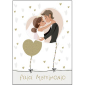 BIGLIETTO AUGURALE MATRIMONIO 11,8X16,8 SPECIAL CON APPLICAZIONE 3D MARPIMAR