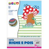 CARTA RIGHE/POIS CM.23X33 GR.90 CONF. 20 FF. COLORI ASSORTITI CWR