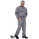 COSTUME CARCERATO BIANCO/NERO CASACCA, PANTALONI, CAPPELLO WIDMANN