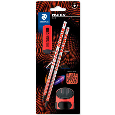 SET ROSSO NERO NORIX MATITA + TEMPERAMATITE + GOMMA X-TREME STAEDTLER