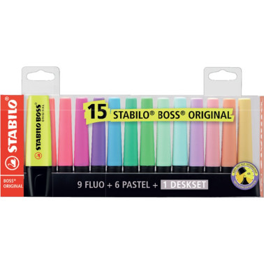 EVIDENZIATORE BOSS DESK SET 15 COLORI STABILO