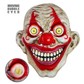 MASCHERA IN PVC RIGIDO CLOWN HORROR CON OCCHI SPALANCATI WIDMANN