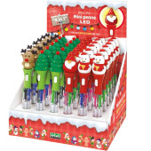 PENNA SFERA MINI 4 COLORI CON LUCE LED MULTICOLORE NATALIZIA LEBEZ