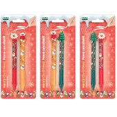 PENNA SFERA SCATTO CANCELLABILE CON TOP NATALIZIA BLISTER 2 PEZZI LEBEZ