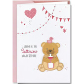 BIGLIETTO AUGURALE BATTESIMO 11,5X17,7 PAPERWORK CROMO