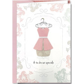 BIGLIETTO AUGURALE COMPLEANNO 11,5X17,48 ABITO PAPERWORK CROMO