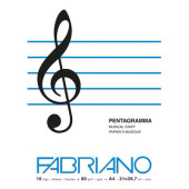 MAXIQUADERNO MUSICA 21X29,7 (A4) 16 FOGLI GR.80 FABRIANO