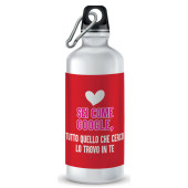 BOTTIGLIA ALLUMINIO CON MOSCHETTONE 500 ML LOVE MARPIMAR