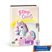 DIARIO SEGRETO 13X17,5 CON LUCCHETTO 130 PAGINE CON APPLICAZIONI 3D POP-UP GIRL LEBEZ