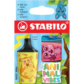EVIDENZIATORE BOSS MINI ANIMAL VIBES SET 3 COLORI STABILO