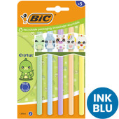 BLISTER 5 PENNE SFERA CRISTAL FIGURINES (INK BLU) BIC